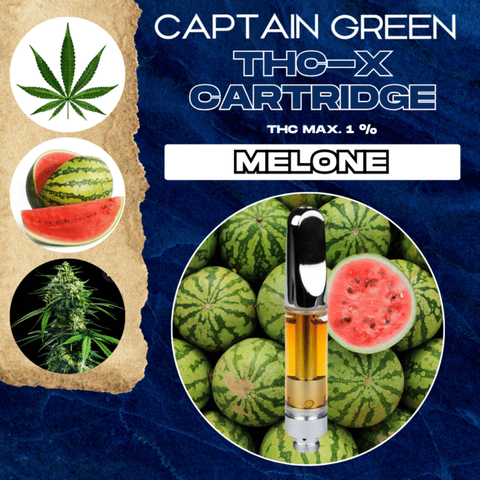 THC-X Cartridge Melone 99% - 1ml, bez CBD THC-X Cartridge Melone 99% - 1ml, bez CBD