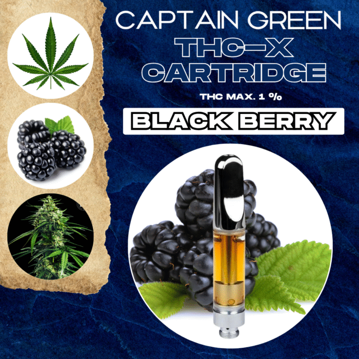 THC-X Cartridge Black Berry 99% - 1ml, bez CBD THC-X Cartridge Black Berry 99% - 1ml, bez CBD