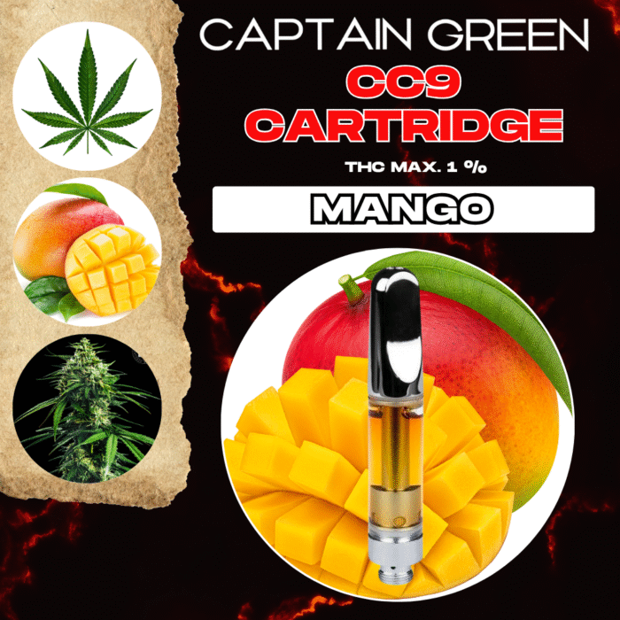 CC9 Cartridge Mango 99% - 1ml, bez CBD