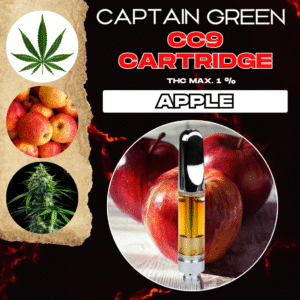 CC9 Cartridge Apple 99% - 1ml, bez CBD