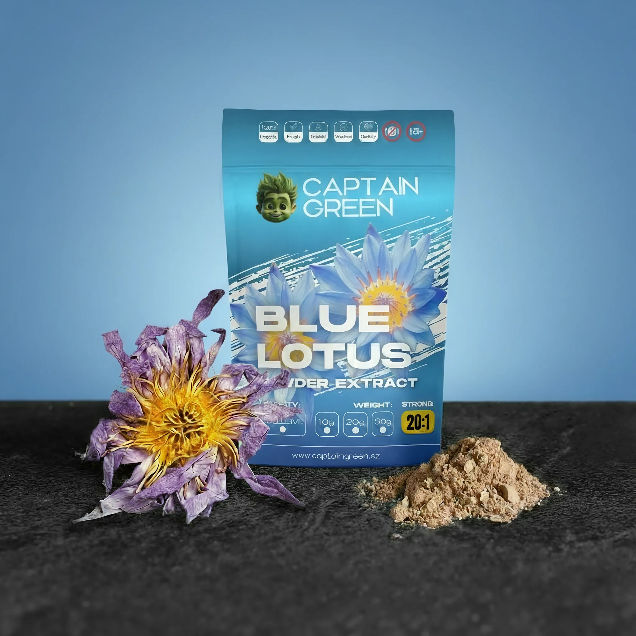 Blue Lotus Extract Nymphaea Caerulea 20:1, Modrý leknín extrakt 20:1