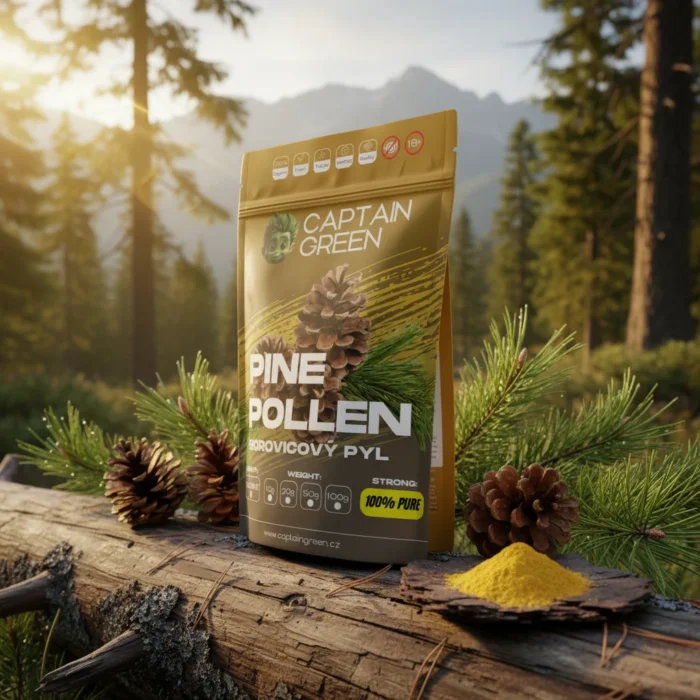 Borovicový pyl prášek 100% čistý, Pine Pollen powder 100% pure
