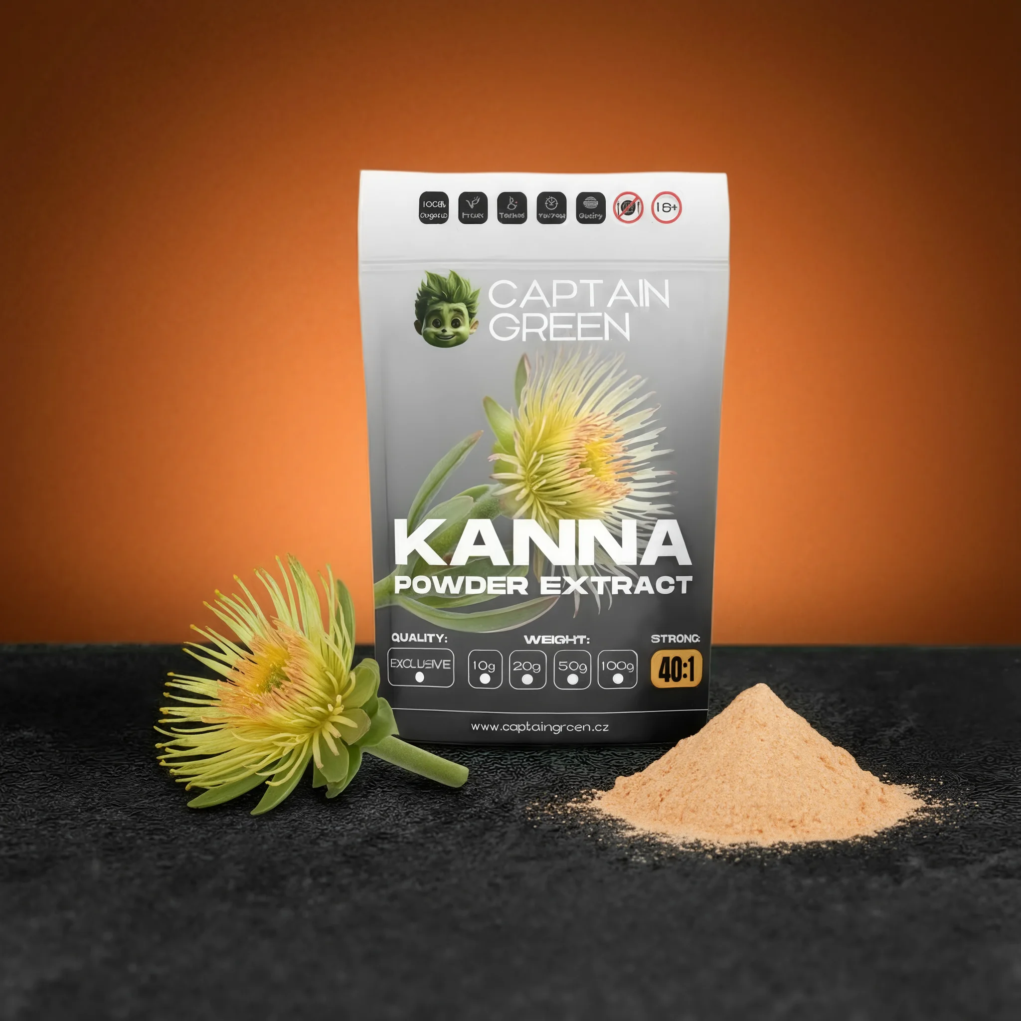 Kanna Extrakt 40:1, 100% Pure (Sceletium Tortuosum)